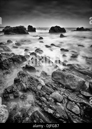 Meer-Stacks El Matador State Beach, Malibu, Kalifornien USA Stockfoto