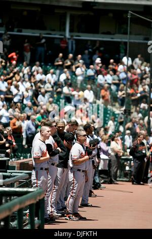 16. Juni 2010: San Francisco, Kalifornien: San Francisco Giants Gastgeber der Baltimore Orioles. Riesen gewinnen das Spiel 6: 3. (Kredit-Bild: © Dinno Kovic/Southcreek Global/ZUMApress.com) Stockfoto