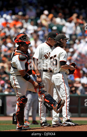 16. Juni 2010: San Francisco, Kalifornien: San Francisco Giants Gastgeber der Baltimore Orioles. Riesen gewinnen das Spiel 6: 3. (Kredit-Bild: © Dinno Kovic/Southcreek Global/ZUMApress.com) Stockfoto