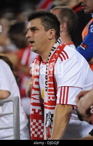 22. Juli 2010 - Harrison, New Jersey, Vereinigte Staaten von Amerika - 22. Juli 2010 - Red Bulls Fans bei The Barclays New York Football Challenge im Red Bull Stadion in Harrison, New Jersey. Obligatorische Kredit: Brooks Von Arx, Jr./Southcreek Global (Credit-Bild: © Southcreek Global/ZUMApress.com) Stockfoto