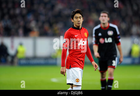 BayArenea, Leverkusen, Deutschland am 27. November.2013, Football UEFA Champions-League, Saison 2013/14 Gruppenphase, Spieltag 5, Bayer 04 Leverkusen - Manchester United 0:5---Shinji Kagawa (ManU) Credit: Kolvenbach/Alamy Live-Nachrichten Stockfoto