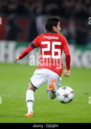 BayArenea, Leverkusen, Deutschland am 27. November.2013, Football UEFA Champions-League, Saison 2013/14 Gruppenphase, Spieltag 5, Bayer 04 Leverkusen - Manchester United 0:5---Shinji Kagawa (ManU) Credit: Kolvenbach/Alamy Live-Nachrichten Stockfoto