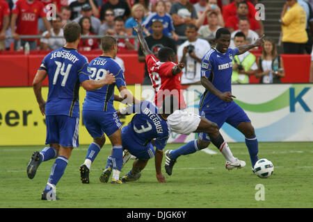 25. Juli 2010 - Kansas City, Missouri, Vereinigte Staaten von Amerika - 25. Juli 2010: die defensive Einheit der Assistenten, war zuviel für United, als Manchester United 2: 1 während ihrer Tour 2010 am Arrowhead Stadium, Kansas City, Missouri, Kansas City Wizards geschlagen... Obligatorische Credit: Tyson Hofsommer / Southcreek Global (Kredit-Bild: © Southcreek Global/ZUMApress.com) Stockfoto