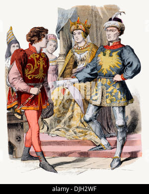 15. Jahrhundert XV Burgund Königin auf Thron Stockfoto
