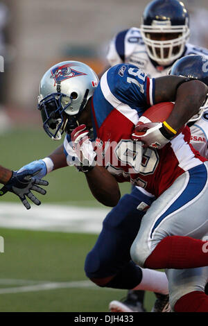 29. Juli 2010 - Montreal, Quebec, Kanada - 29. Juli 2010: Montreal Alouettes Slot wieder Jamel Richardson (#18) in CFL Spielaktion zwischen Toronto Argonauten und die Montreal Alouettes gespielt Percival Molson Stadium in Montreal, Kanada. Montreal führt zur Halbzeit, 17-10..Mandatory Credit: Philippe Champoux/Southcreek Global (Credit-Bild: © Southcreek Global/ZUMApress.com) Stockfoto