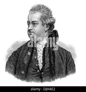 Porträt von Edward Gibbon, 1737-1794, ein englischer Historiker und Mitglied des Parlaments, Stockfoto