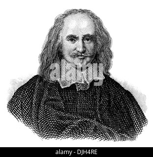 Porträt von Thomas Hobbes von Malmesbury oder Thomas Hobbs von Malmsbury, 1588-1679, ein englischer Philosoph Stockfoto