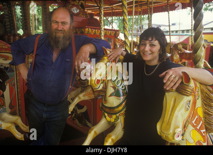 Carters Steam Funfair fair London Großbritannien. Anna und John Carter, Familienunternehmen, Ehemann und Ehefrau. HOMER SYKES, GROSSBRITANNIEN DER 1990ER JAHRE Stockfoto