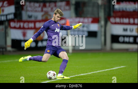 BayArenea, Leverkusen, Deutschland 27. November 2013, UEFA Champions-League, Saison 2013/14 Gruppenphase, Spieltag 5, Bayer 04 Leverkusen - Manchester United 0:5 --- Torwart David De Gea (ManU) Credit: kolvenbach/Alamy leben Nachrichten Stockfoto