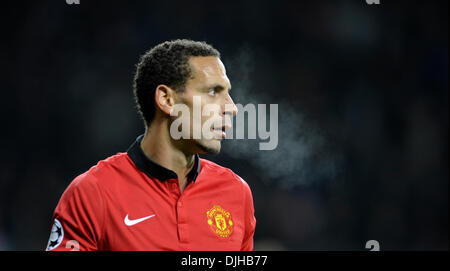 BayArenea, Leverkusen, Deutschland 27. November 2013, Fußball UEFA Champions League, Saison 2013/14 Gruppenphase, Spieltag 5, Bayer 04 Leverkusen - Manchester United 0:5---Rio Ferdinand (ManU) Credit: Kolvenbach/Alamy Live-Nachrichten Stockfoto