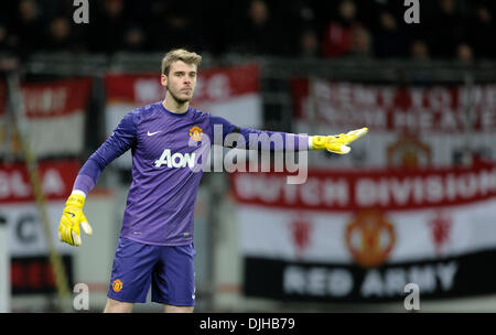 BayArenea, Leverkusen, Deutschland 27. November 2013, Fußball UEFA Champions League, Saison 2013/14 Gruppenphase, Spieltag 5, Bayer 04 Leverkusen - Torwart David De Gea (ManU) Credit: Kolvenbach/Alamy Live-Nachrichten Stockfoto