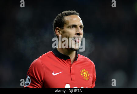 BayArenea, Leverkusen, Deutschland 27. November 2013, Fußball UEFA Champions League, Saison 2013/14 Gruppenphase, Spieltag 5, Bayer 04 Leverkusen - Manchester United 0:5---Rio Ferdinand (ManU) Credit: Kolvenbach/Alamy Live-Nachrichten Stockfoto