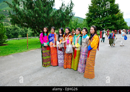 Thimphu Tsechu, Tashi Choe Dzong, Festung, 4-Tages-Festival am zehnten Tag eines Monats des tibetischen Mondkalenders, Thimphu, Bhutan Stockfoto