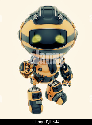 Nettes kleines Spielzeug-Roboter mit Kriegsbemalung Färbung Stockfoto