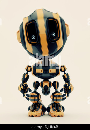 Nettes kleines Spielzeug-Roboter mit Kriegsbemalung Färbung Stockfoto