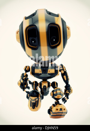 Nettes kleines Spielzeug-Roboter mit Kriegsbemalung Färbung Stockfoto