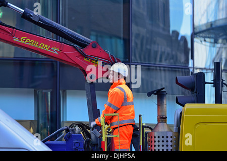 Workman, Ciy of London, Vereinigtes Königreich Stockfoto