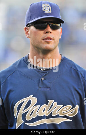 4. August 2010 - Los Angeles, California, Vereinigte Staaten von Amerika - 4. August 2010: Padres Krug Clayton Richard (33) vor dem Spiel. Die San Diego Padres waren Shutout von den Los Angeles Dodgers mit einem Score von 9-0 im Dodger Stadium in Los Angeles. California... Obligatorische Credit: Andrew Fielding / Southcreek Global (Kredit-Bild: © Southcreek Global/ZUMApress.com) Stockfoto