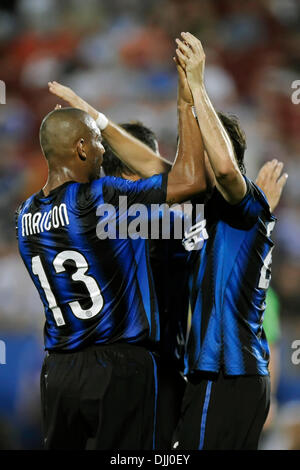 5. August 2010 - Frisco, Texas, Vereinigte Staaten von Amerika - 5. August 2010: Inter Mailand feiert ihren Führungstreffer UEFA Champions Inter Mailand FC Dallas 2-2 bei Pizza Hut Park, Frisco, Texas verbindet.  Obligatorische Credit: Steven Leija / Southcreek Global (Kredit-Bild: © Southcreek Global/ZUMApress.com) Stockfoto