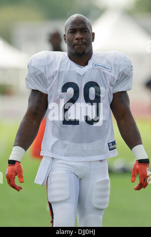 5. August 2010 - Bourbonnais, Illinois, Vereinigte Staaten von Amerika - 5. August 2010: Chicago Bears Runningback Chester Taylor (29) während die Bären training camp Praxis an der Olivet Nazarene University in Bourbonnais, IL... Obligatorische Credit - John Rowland / Southcreek Global. (Kredit-Bild: © Southcreek Global/ZUMApress.com) Stockfoto