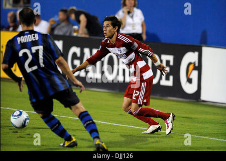 Eric Avila #12 von FC Dallas treibt den Ball tief in Inter Mailand Gebiet. Inter Mailand gekämpft FC Dallas nach einem 2: 2 Unentschieden beim Pizza Hut Park, Frisco, Texas. (Kredit-Bild: © Jerome Miron/Southcreek Global/ZUMApress.com) Stockfoto