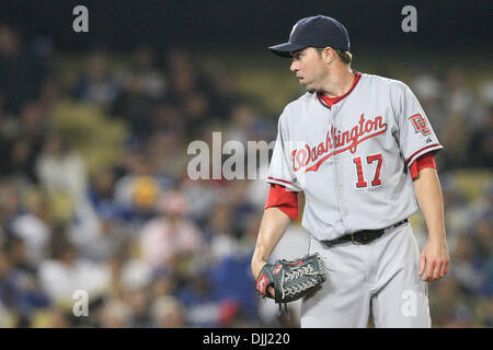 6. August 2010 - Los Angeles, California, Vereinigte Staaten von Amerika - 6. August 2010: Staatsangehörige Krug (#17) SEAN BURNETT am Hügel während der Staatsangehörigen vs. Dodgers Spiel im Dodgers Stadium in Los Angeles, Kalifornien. Die Staatsangehörigen fuhr fort, die Dodgers mit einem Endstand von 6: 3 besiegen. Obligatorische Credit: Brandon Parry / Southcreek Global (Kredit-Bild: © Southcreek Global/ZUMApres Stockfoto