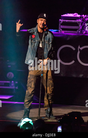 J Cole führt auf "Club Paradise Tour" am ersten Midwest Bank Amphitheater Chicago Illinois - 02.06.12: C.M Stockfoto