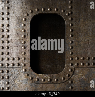 alte Metall Bullauge Hintergrund Stockfoto