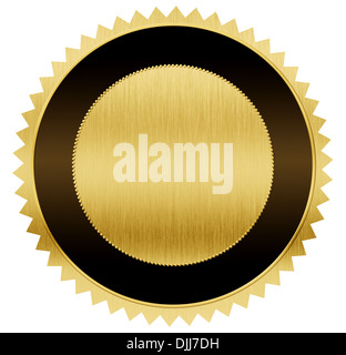 Gold und schwarz Medaille mit Beschneidungspfad enthalten Stockfoto