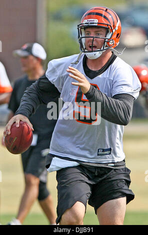 10. August 2010 - Georgetown, Kentucky, Vereinigte Staaten von Amerika - 8 August 2010:Cincinnati Bengals QB Carson Palmer (#9) während der zweiten Sitzung des Bengals Trainingslagers in Georgetown, Kentucky. Obligatorische Credit: Jon Longo / Southcreek Global (Kredit-Bild: © Southcreek Global/ZUMApress.com) Stockfoto