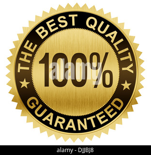 beste Qualität garantiert Goldsiegel Medaille mit Beschneidungspfad enthalten Stockfoto