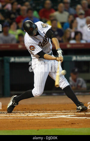 Houston Astros Recht Fielder fliegt HUNTER PENCE (9) mit der Wimper im 1. Inning Zentrum für Dritte aus. Die Atlanta Braves besiegte die Houston Astros 4-2 im Minute Maid Park in Houston, Texas. (Kredit-Bild: © Luis Leyva/Southcreek Global/ZUMApress.com) Stockfoto
