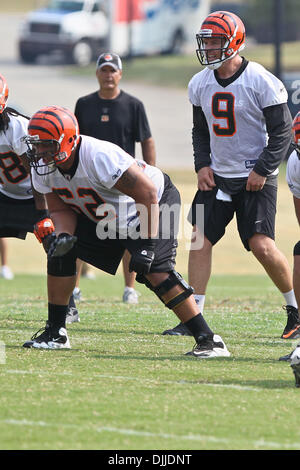 10. August 2010 - Georgetown, Kentucky, Vereinigte Staaten von Amerika - 8 August 2010:Cincinnati Bengals QB Carson Palmer (#9) während der zweiten Sitzung des Bengals Trainingslagers in Georgetown, Kentucky. Obligatorische Credit: Jon Longo / Southcreek Global (Kredit-Bild: © Southcreek Global/ZUMApress.com) Stockfoto