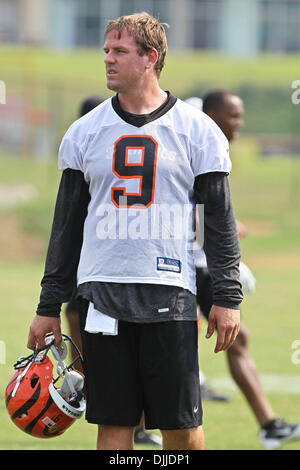 10. August 2010 - Georgetown, Kentucky, Vereinigte Staaten von Amerika - 8 August 2010:Cincinnati Bengals QB Carson Palmer (#9) während der zweiten Sitzung des Bengals Trainingslagers in Georgetown, Kentucky. Obligatorische Credit: Jon Longo / Southcreek Global (Kredit-Bild: © Southcreek Global/ZUMApress.com) Stockfoto