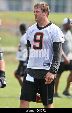 10. August 2010 - Georgetown, Kentucky, Vereinigte Staaten von Amerika - 8 August 2010:Cincinnati Bengals QB Carson Palmer (#9) während der zweiten Sitzung des Bengals Trainingslagers in Georgetown, Kentucky. Obligatorische Credit: Jon Longo / Southcreek Global (Kredit-Bild: © Southcreek Global/ZUMApress.com) Stockfoto