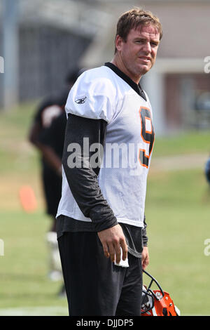 10. August 2010 - Georgetown, Kentucky, Vereinigte Staaten von Amerika - 8 August 2010:Cincinnati Bengals QB Carson Palmer (#9) während der zweiten Sitzung des Bengals Trainingslagers in Georgetown, Kentucky. Obligatorische Credit: Jon Longo / Southcreek Global (Kredit-Bild: © Southcreek Global/ZUMApress.com) Stockfoto