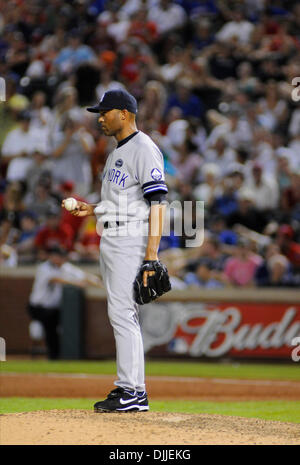 11. August 2010 - Arlington, Texas, USA - 11. August 2010. YAnkees näher MARIANO RIVERA im neunten Inning als die New York Yankees spielte die Texas Rangers in einem Hauptliga-Baseball-Spiel am Baseballstadion in Arlington, Texas. (Kredit-Bild: © ZUMA Ralph Lauer/ZUMApress.com) Stockfoto