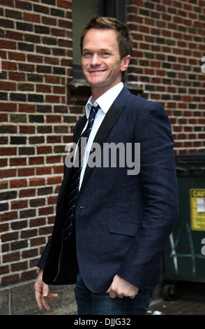 Neil Patrick Harris Berühmtheiten an Ed Sullivan Theater für "The Late Show with David Letterman" New York City USA – Ankunft Stockfoto