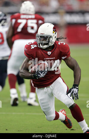 14. August 2010 läuft - Glendale, Arizona, Vereinigte Staaten von Amerika - Arizona Cardinals Runningback Tim Hightower (#34) Feld in einem Preseason-Spiel gegen die Houston Texans im University of Phoenix Stadium in Glendale, Arizona.  Die Cardinals geschlagen die Texaner 19-16. (Kredit-Bild: © gen Lower/Southcreek Global/ZUMApress.com) Stockfoto