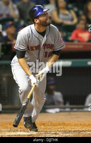 19. August 2010 - Houston, Texas, Vereinigte Staaten von Amerika - 19. August 2010: New York Mets Outfielder JEFF FRANCOEUR (12) mit der Wimper im neunten Inning. Die Houston Astros besiegten die New York Mets 3 - 2 bis 4-Spiel-Serie auf 2 Spiel im Minute Maid Park in Houston, Texas aufgeteilt. (Kredit-Bild: © Luis Leyva/Southcreek Global/ZUMApress.com) Stockfoto