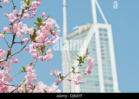 Le Royal Méridien Hotel gesehen vom Volkspark in Shanghai, China Stockfoto