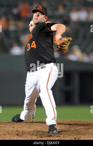 Sep 03, 2010 - Baltimore, Maryland, Vereinigte Staaten von Amerika - Baltimore Orioles Start Krug Kevin Millwood (34) macht einen Platz während der fünften Inning der Freitag Abend Spiel gegen die Tampa Bay Rays at Camden Yards in Baltimore, Maryland. Die Tampa Bay Rays besiegte der Baltimore Orioles 4-1. (Kredit-Bild: © Russell Tracy/Southcreek Global/ZUMApress.com) Stockfoto