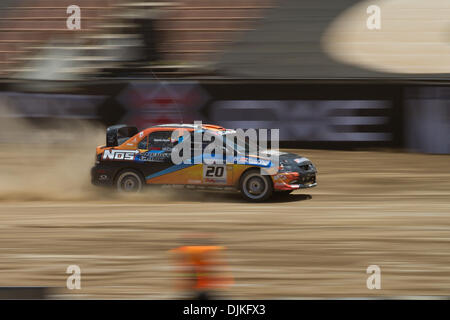 Sep 05, 2010 - Los Angeles, CA, USA - 31. Juli 2010: Andrew Comrie-Picard (20) gebunden für Bronze in Rally Car mit Brian Deegan bei den X Games in Los Angeles, CA. (Credit-Bild: © Josh Kapelle/Southcreek Global/ZUMApress.com) Stockfoto