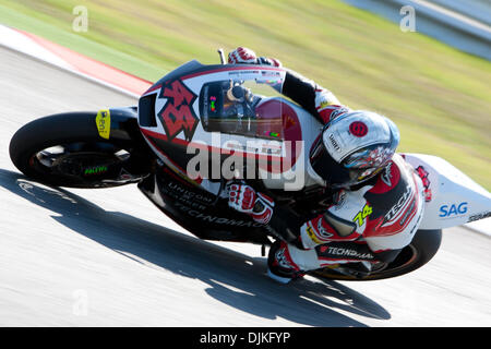 Sep 05, 2010 - Misano Adriatico, Italien - am Sonntag, 6. September während des Moto2-Rennens Fahrer Shoya Tomizawa (JPN #48 Mitte) im Alter von 19 erlitt eine schwere Crash- und Subsequental kranialen und thorakalen Traumata. . Tomizawa wurde ins Krankenhaus von Riccione für unmittelbaren Treatement aber Succombed seinen Verletzungen am 14.20 gebracht (Credit-Bild: © Andrea Ranalli/Southcreek Global/ZUMApress.com) Stockfoto