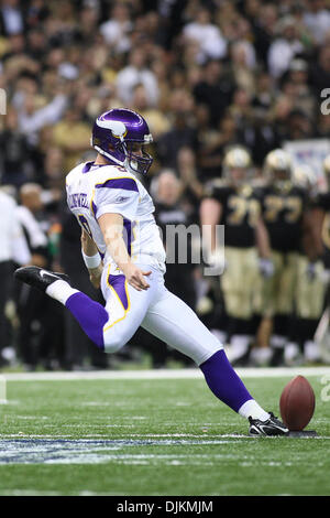 24. Januar 2010: Minnesota Kicker Ryan Longwell (8) während der Spielaktion der NFC Meisterschaft zwischen den Minnesota Vikings und den New Orleans Saints an der Louisiana Superdome in New Orleans, Louisiana. (Kredit-Bild: © Donald Seite/Southcreek Global/ZUMApress.com) Stockfoto
