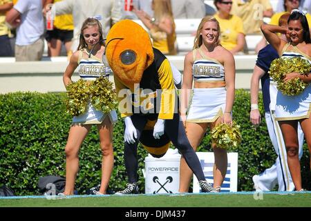 18. September 2010 - Chapel Hill, North Carolina, Vereinigte Staaten von Amerika - Georgia Tech Maskottchen Tänze entlang der Seitenlinie Kenan Stadium in Chapel Hill, North Carolina. Georgia Tech besiegte North Carolina Tar Heels 30-24 (Credit-Bild: © Anthony Barham/Southcreek Global/ZUMApress.com) Stockfoto