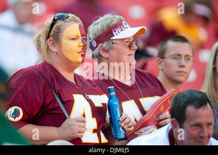 Sept. 19, 2010 - Landover, Maryland, Vereinigte Staaten von Amerika - hoffnungsvolle Washington Redskins Fans bei FedEx Field NFL-Spiel. (Kredit-Bild: © Roland Pintilie/Southcreek Global/ZUMApress.com) Stockfoto