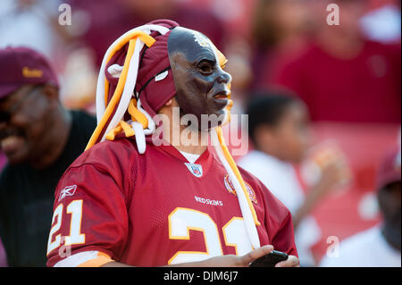 Sept. 19, 2010 - Landover, Maryland, Vereinigte Staaten von Amerika - hoffnungsvolle Washington Redskins Fans bei FedEx Field NFL-Spiel. (Kredit-Bild: © Roland Pintilie/Southcreek Global/ZUMApress.com) Stockfoto