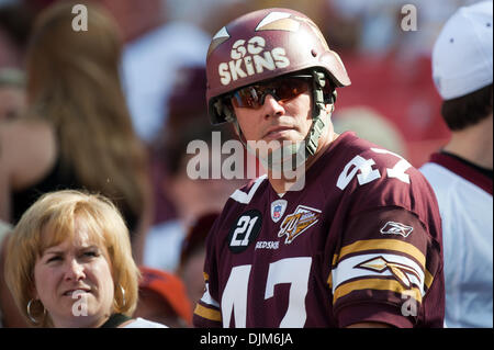 Sept. 19, 2010 - Landover, Maryland, Vereinigte Staaten von Amerika - hoffnungsvolle Washington Redskins Fans bei FedEx Field NFL-Spiel. (Kredit-Bild: © Roland Pintilie/Southcreek Global/ZUMApress.com) Stockfoto