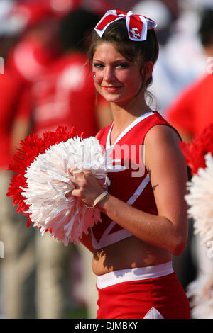 25. September 2010 - Houston, Texas, Staaten Vereinigte von Amerika - UH Cheerleader Motiivates der Masse. Die University of Houston Cougars besiegte die Universität Tulane Green Wave 54 - 24 im Robertson Stadium in Houston, Texas. (Kredit-Bild: © Luis Leyva/Southcreek Global/ZUMApress.com) Stockfoto